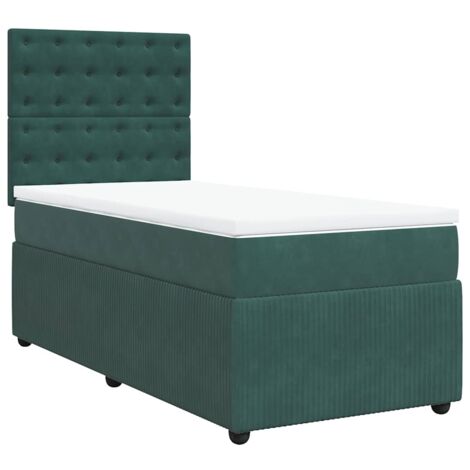 Sommier à lattes de lit avec matelas Vert foncé 90x190 cm vidaXL (1/5)