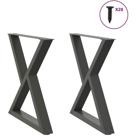 Pieds de table à manger 2 pièces Anthracite 80 x (72-73,3) cm Acier vidaXL