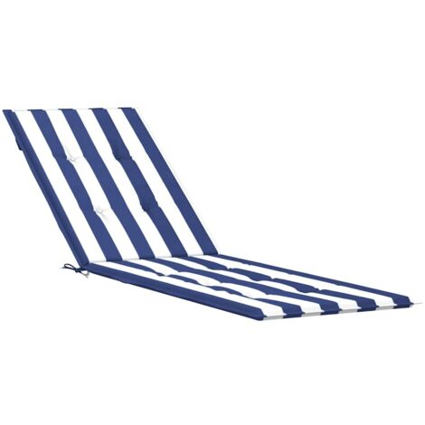 Coussin de chaise longue rayures bleues/blanches tissu oxford vidaXL