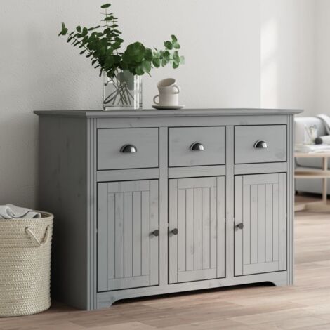 vidaXL Buffet BODO gris 115,5x44x80 cm bois massif de pin
