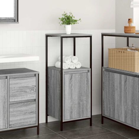 vidaXL Meuble de salle de bain avec étagères sonoma gris 36x35x95 cm (1/5)