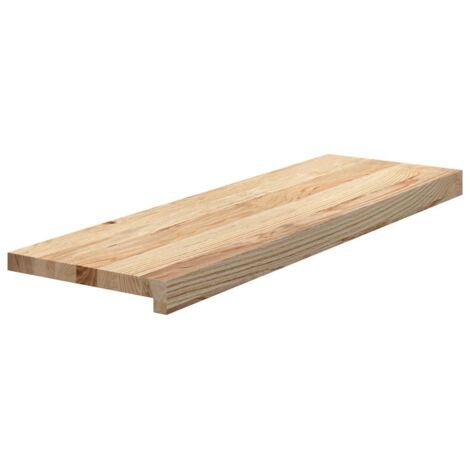 Vidaxl – Marches d'escalier en bois chêne massif 80x25x2cm – Lot de 4 – Non traité pour intérieur – Résistance et esthétique
