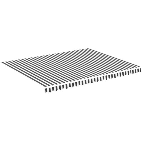 Tissu de remplacement pour auvent Anthracite et blanc 4,5x3,5 m vidaXL