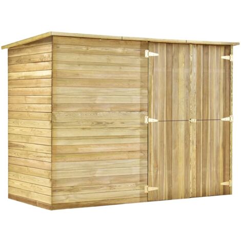 Vidaxl – Abri de jardin 232x110x170 cm en pin imprégné – Double porte pour accès facile – Résistant aux intempéries – Idéal pour stockage extérieur (1/8)