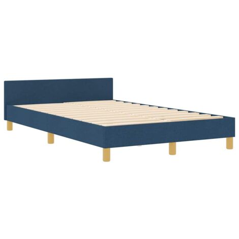 Cadre de lit avec tête de lit Bleu 120 x 200 cm tissu vidaXL (1/5)