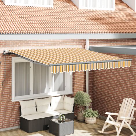 Auvent Rétractable Multicolore 350 x 250 cm tissu vidaXL