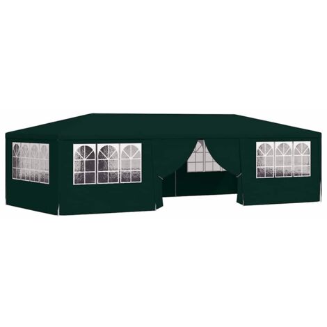 Vidaxl – Tente de réception 4x9 m avec parois latérales – 90 g/m² polyéthylène résistant aux UV et à l'eau – Structure en acier robuste - VERT 90 G
