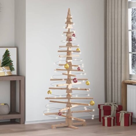 Arbre de Noël en bois pour décoration 180 cm bois massif de pin vidaXL (1/5)
