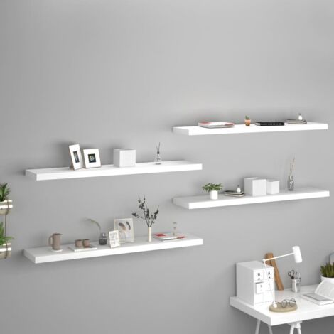 Vidaxl – Étagères murales flottantes 4 pcs – Dimensions 120x23,5x3,8 cm – MDF en nid d'abeille – Système de montage invisible – Charge max 10 kg