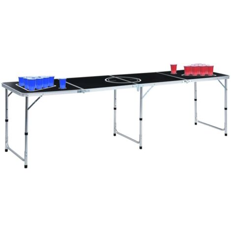 Table de bière-pong pliable avec tasses et balles 240 cm vidaXL (1/5)