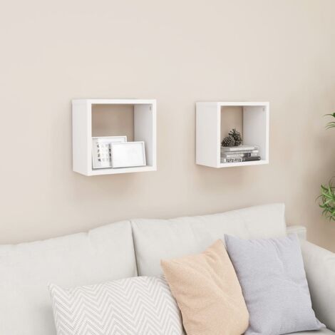 Étagères cube murales 2 pcs Blanc 26x15x26 cm vidaXL