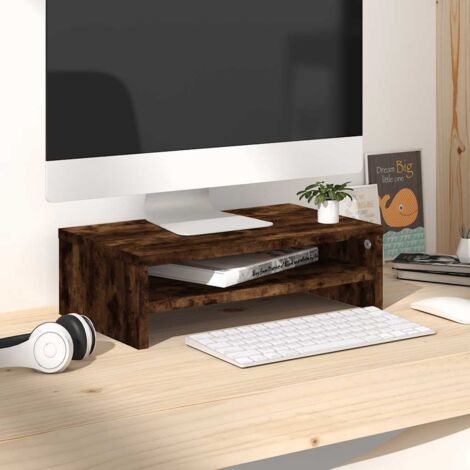 Support de moniteur Chêne fumé 42x24x13 cm Bois d'ingénierie vidaXL