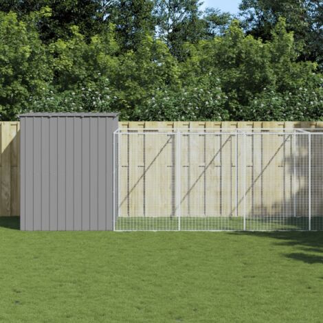 Niche pour chien avec cour gris clair 214x661x181 cm vidaXL