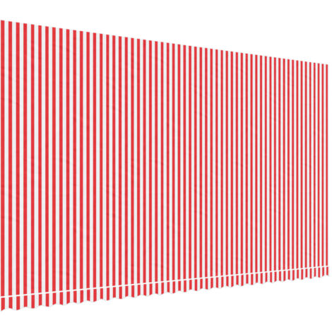 Tissu de remplacement pour auvent rayures rouges et blanches vidaXL