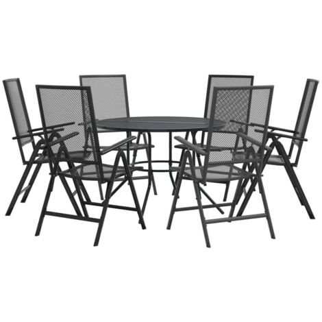 Ensemble de chaises de jardin inclinables 7 pcs anthracite vidaXL (1/5)