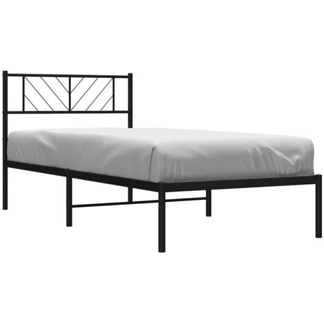 vidaXL Cadre de lit métal sans matelas avec tête de lit noir 100x190cm (1/5)