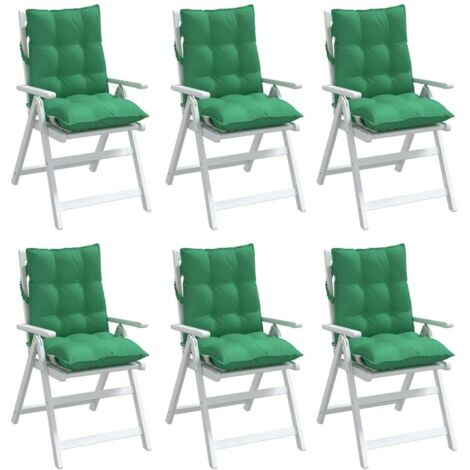 Coussins de chaise à dossier bas lot de 6 vert tissu oxford vidaXL