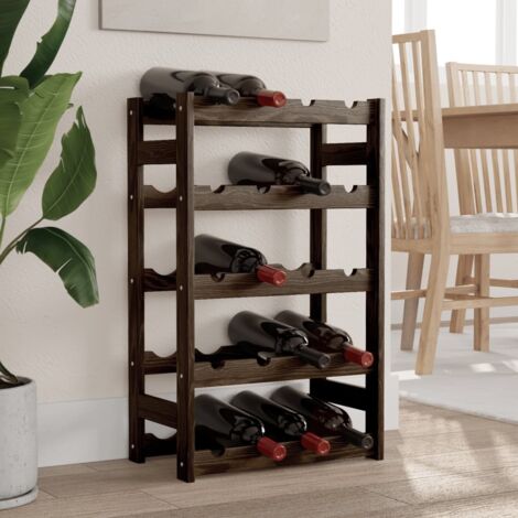 Casier à bouteilles pour 20 bouteilles noir bois pin solide vidaXL