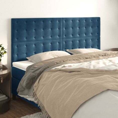 Tête de lit Bleu foncé 160 x 5 x 118/128 cm Velours vidaXL (1/5)