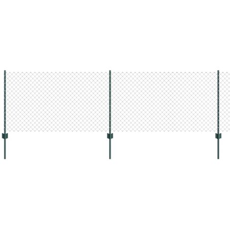 vidaXL Outdoor Chainlink Fence with Post 25 x 0.8 m PVC-Coated Steel