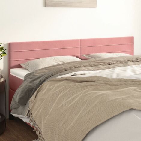 Têtes de lit 2 pcs Rose 80x5x78/88 cm Velours vidaXL (1/6)