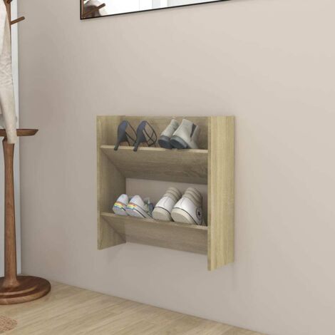 Armoire à chaussures murale Chêne Sonoma 60x18x60 cm Aggloméré vidaXL (1/5)