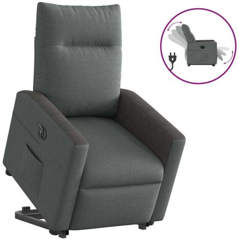 vidaXL Fauteuil inclinable électrique gris foncé tissu (1/5)