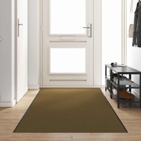 Tapis d'entrée Marron et Noir 120 x 350 cm Polyamide et PVC vidaXL
