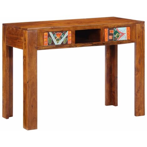 Bureau avec tiroir Marron 100 x 50 x 75 cm Bois d'acacia massif vidaXL (1/5)
