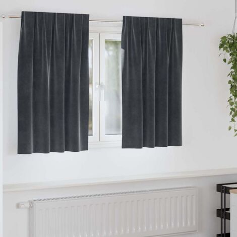 vidaXL  Blackout Curtains  2 pcs Dark Grey 140 x 140 cm Velvet