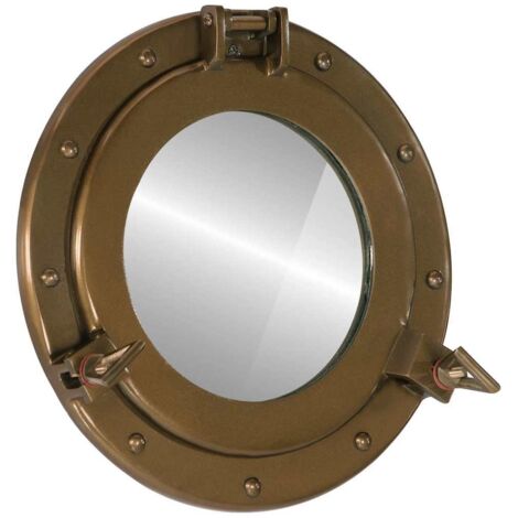 Miroir en forme de hublot mural Ø30 cm aluminium et verre vidaXL