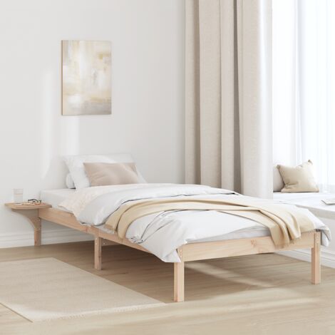 Cadre de lit Naturel 90 x 200 cm Pin massif vidaXL (1/5)