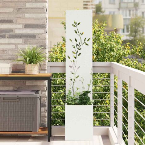 vidaXL Garden Privacy Screen White 32 x 32 x 150 cm Cold-rolled steel
