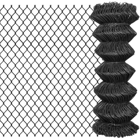 Vidaxl – Clôture à mailles en acier 25 m x 1 m gris – Grillage rigide résistant aux intempéries – Acier enduit de PVC pour délimitation extérieure (1/4)