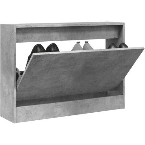 Armoire à chaussures gris béton 80x21x57 cm bois d'ingénierie vidaXL