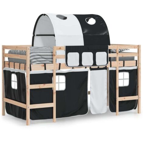 Lit mezzanine enfants avec tunnel sans matelas 80x200 cm vidaXL (1/5)