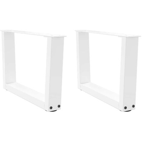 Pieds de table basse en forme de V, 2 pièces, blanc, 50 x (30-31,3) cm, acier vidaXL