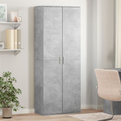 vidaXL Buffet haut gris béton 70x35x180 cm bois d'ingénierie (1/6)