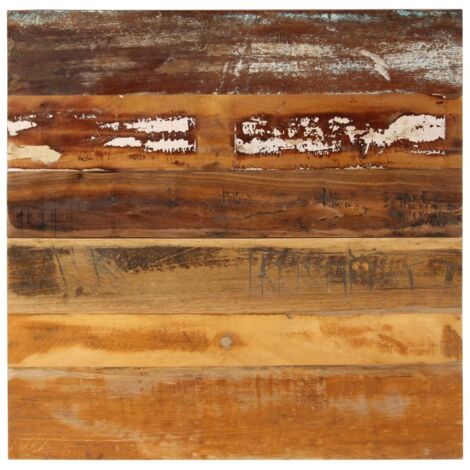 Vidaxl – Dessus de table carré 70x70 cm – Bois de récupération massif – Épaisseur 15-16 mm – Finition polie et laquée