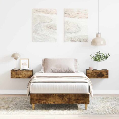 Cadre de lit sans matelas chêne fumé 100x200 cm bois ingénierie vidaXL (1/5)