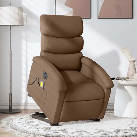 Fauteuil inclinable de massage électrique Marron Tissu vidaXL (1/5)