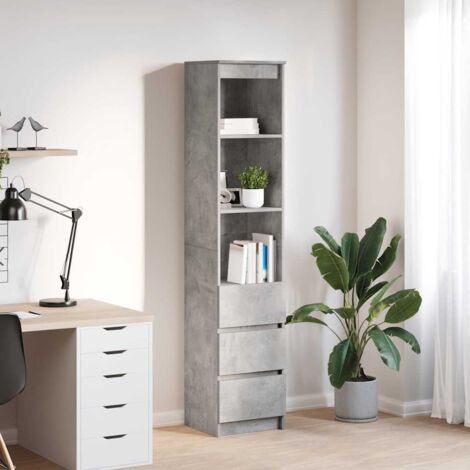 vidaXL Highboard Concrete Grey 37,5x35x180 cm Engineered Wood