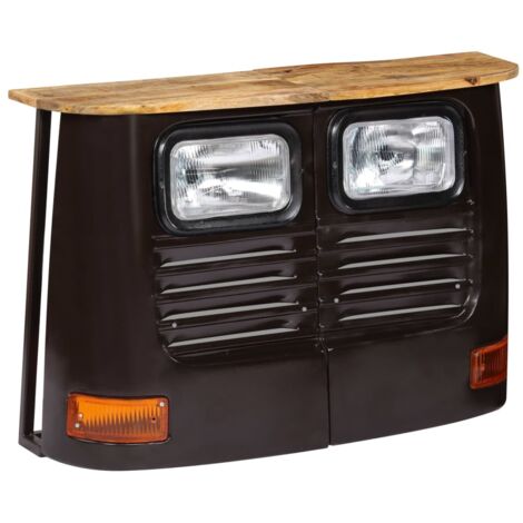 Vidaxl – Buffet en forme de camion en bois de manguier massif – Acier enduit de poudre – Dimensions 108x30x72 cm – Style rustique et industriel
