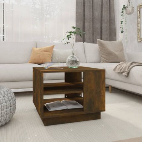 INLIFE Table basse Chêne fumé 55x55x43 cm Aggloméré