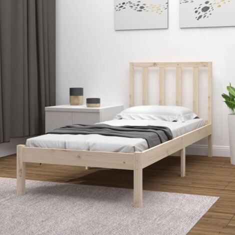 Cadre de lit sans matelas 75x190 cm bois de pin massif vidaXL (1/5)