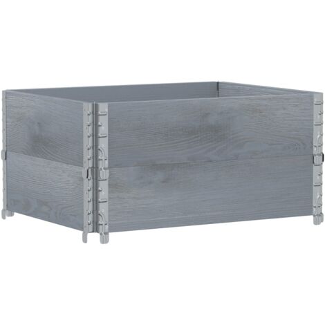 Colliers de palette 2 pcs gris 80x60 cm bois de pin solide vidaXL