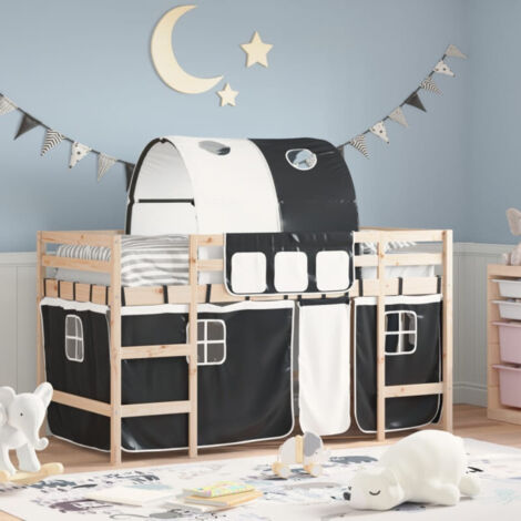 Vidaxl – Lit mezzanine enfants avec tunnel – Dimensions 195,5 x 95,5 x 113,5 cm – Hauteur 78,5 cm – Barrières de sécurité incluses (1/6)