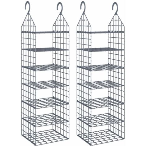 Organisateur de garde-robe suspendu avec 7 étagères 2 pcs vidaXL610245