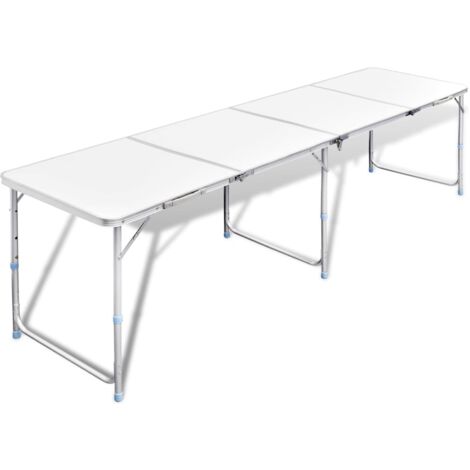 Vidaxl – Table de camping pliante en aluminium – Hauteur ajustable 55/62/70 cm – Pliable et légère – Capacité 30-50 kg – Idéale pour pique-nique (1/6)
