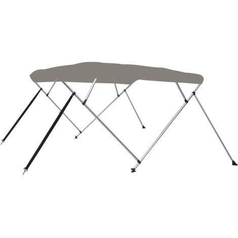 Auvent bimini à 4 arceaux gris 243x180x137 cm